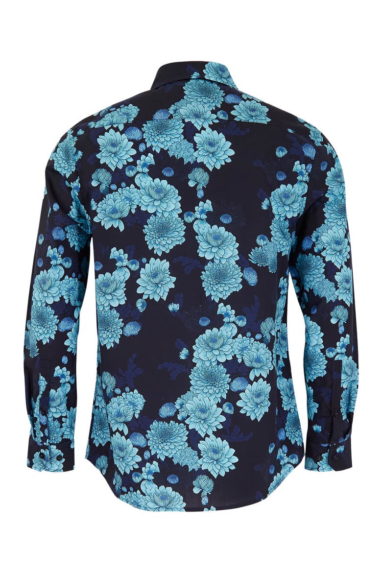 Nigel Button-Up Shirt, Alternate, color, Serious Floral Navy