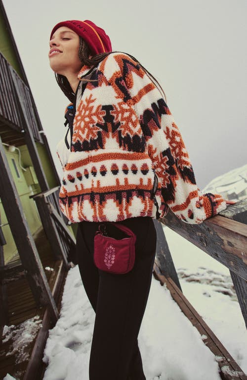 Free People Rocky Ridge Fleece Pullover In Snowflake Combo