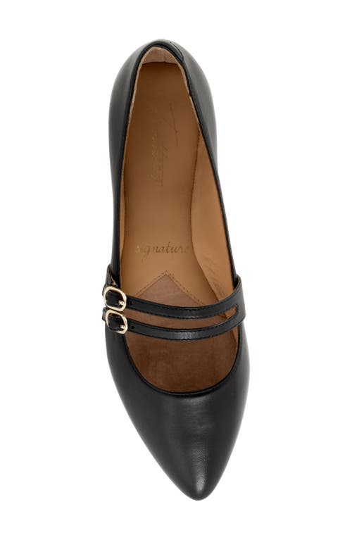 Trotters Emerald Pointed Toe Mary Jane Flat In Black