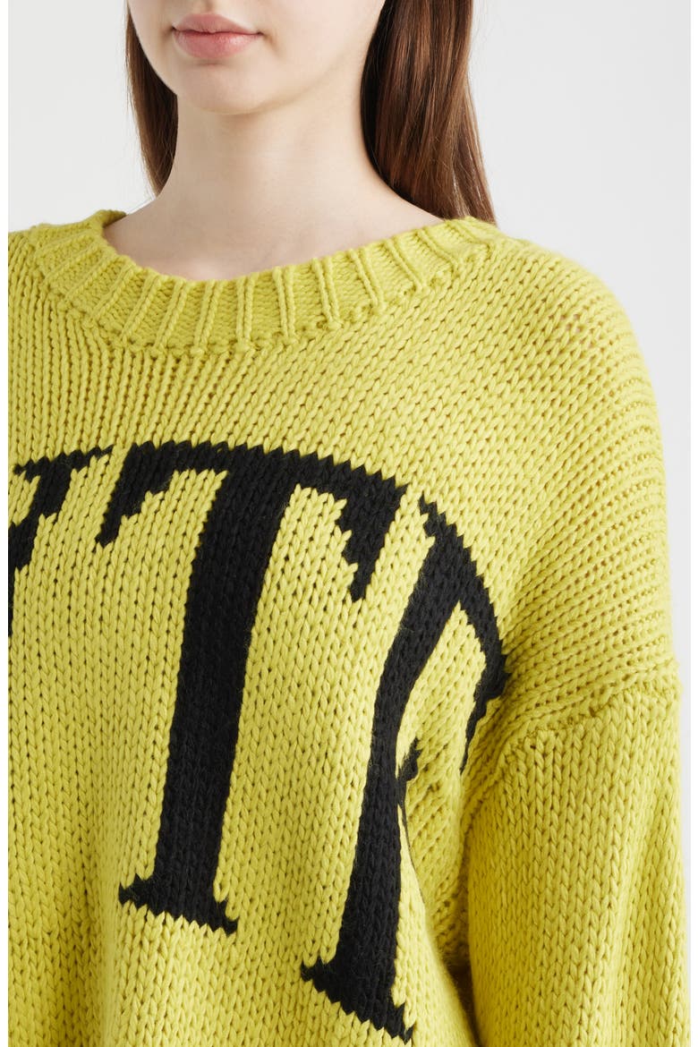 WTF Crop Sweater, Alternate, color, CHARTREUSE
