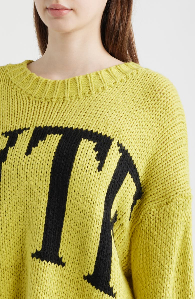 Dressed in Lala WTF Crop Sweater, Alternate, color, Chartreuse