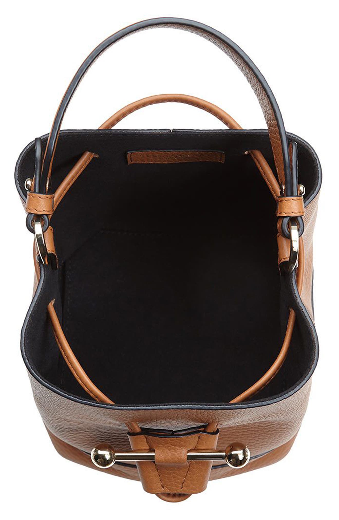 Strathberry Midi Lana Ossette Leather Crossbody Bucket Bag, Alternate, color, 