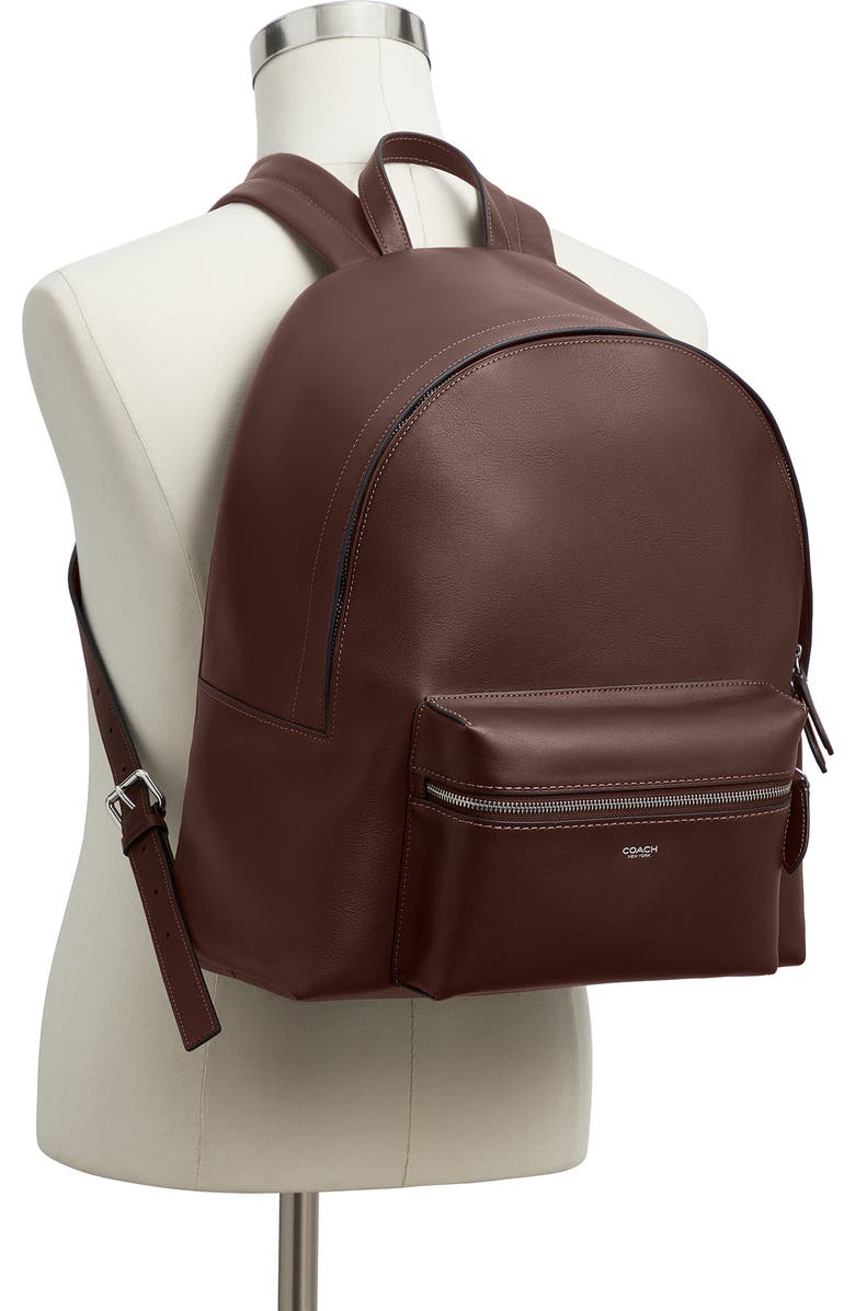 COACH Ridgewood Leather Backpack, Alternate, color, Maple