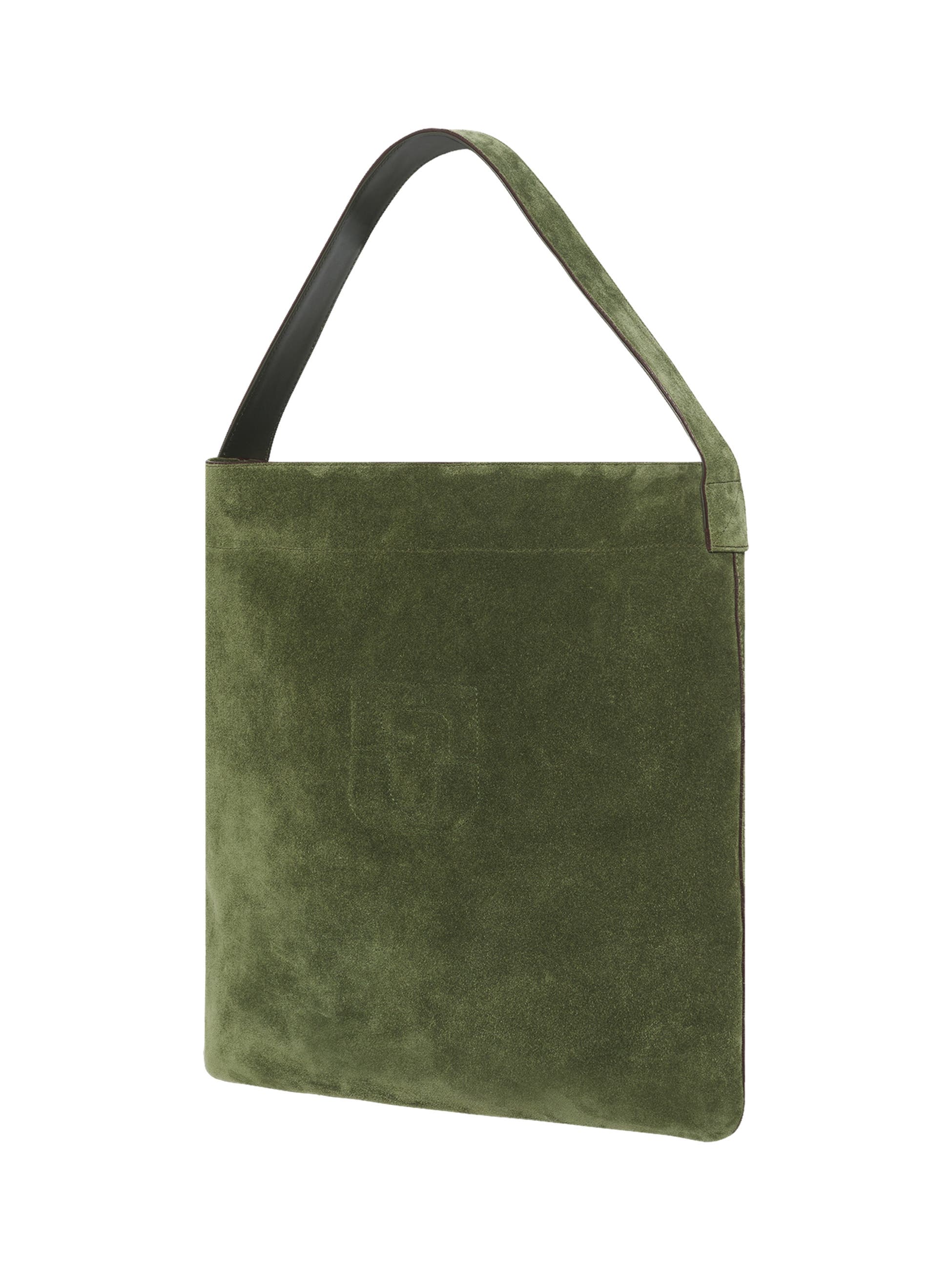 Lady Gd Suede Tote Bag, Alternate, color, Moss