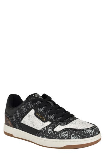 Guess Tirry Monogram Sneaker In Black Logo Multi