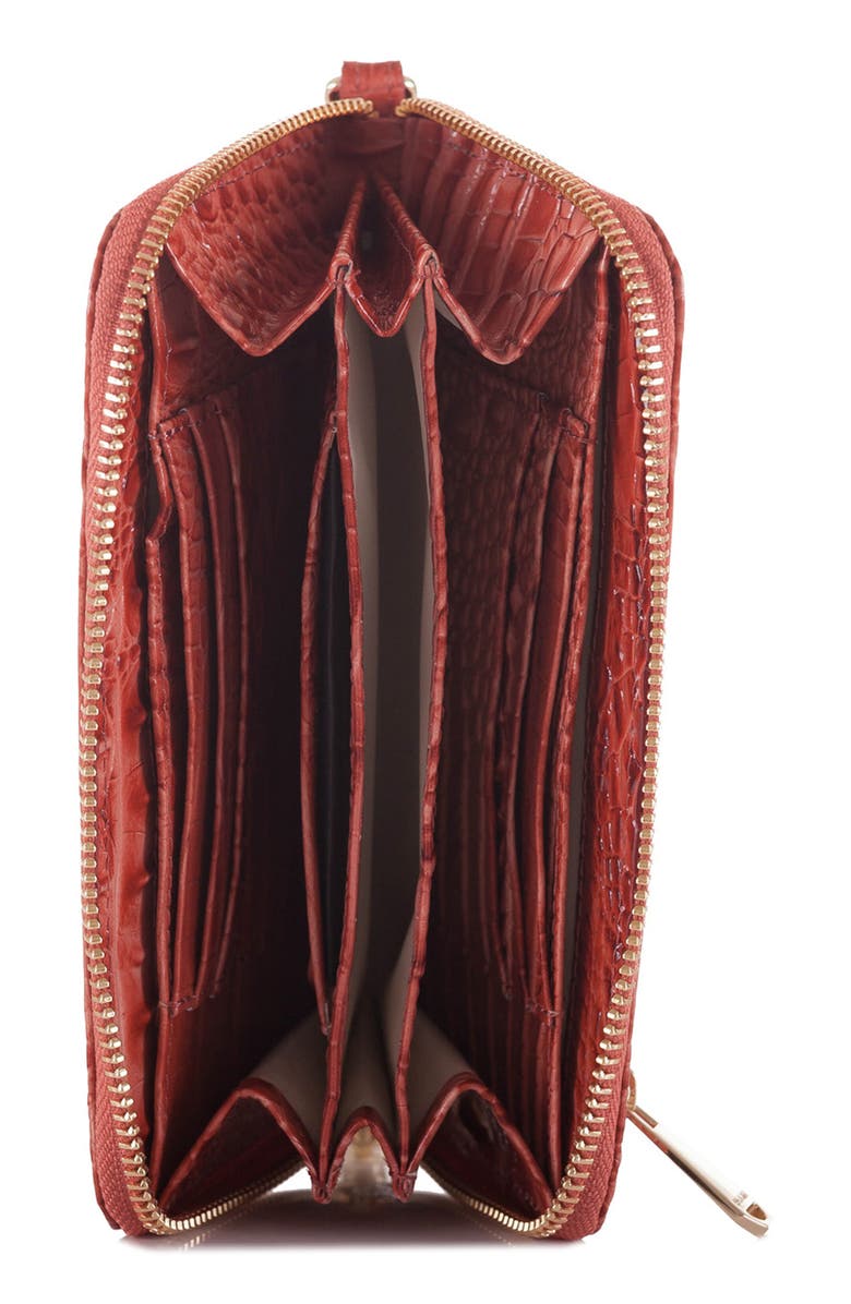 Brahmin 'Riley' Croc Embossed Leather Wristlet, Alternate, color,