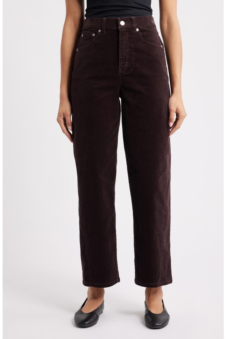 Corduroy Barrel Pants, Main, color, TRUFFLE BROWN