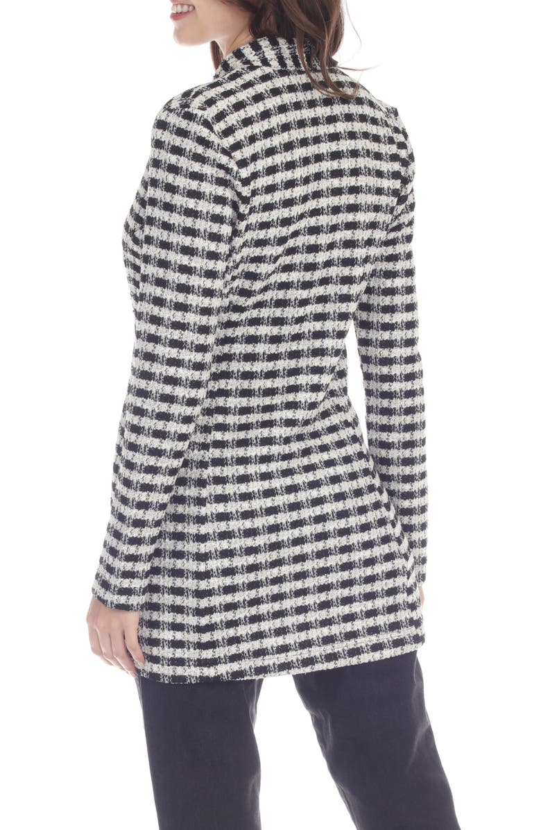 RAIN AND ROSE Check Tweed Longline Blazer, Alternate, color,