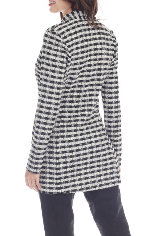 Rain And Rose Check Tweed Longline Blazer
