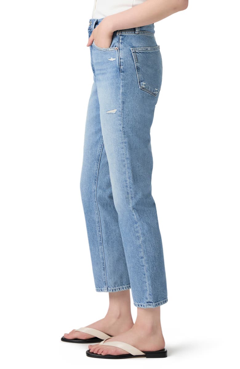PAIGE Billy High Waist Crop Straight Leg Jeans, Alternate, color, High Brow Distressed