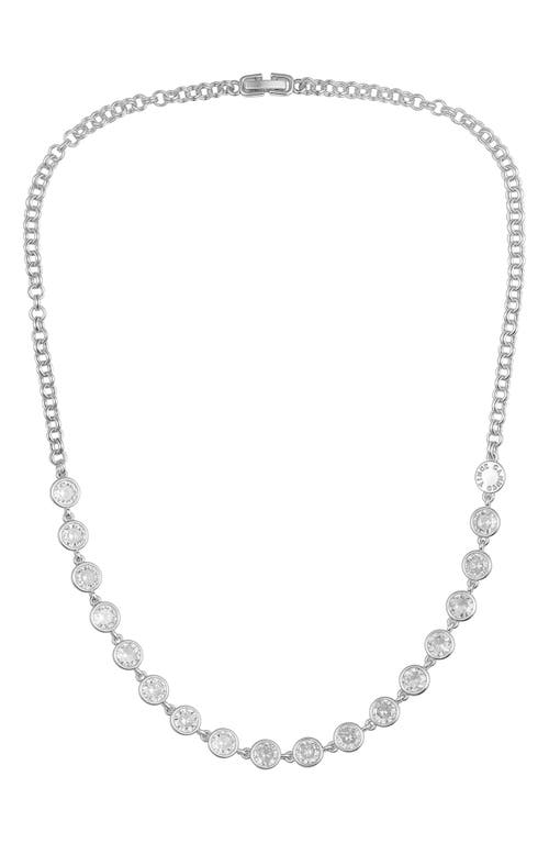 Vince Camuto Bezel Set Cz Necklace In Silver
