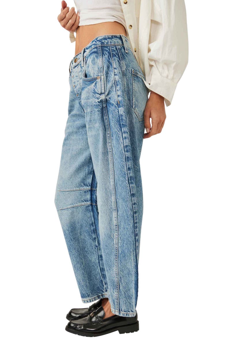 Good Luck Mid Rise Barrel Leg Jeans