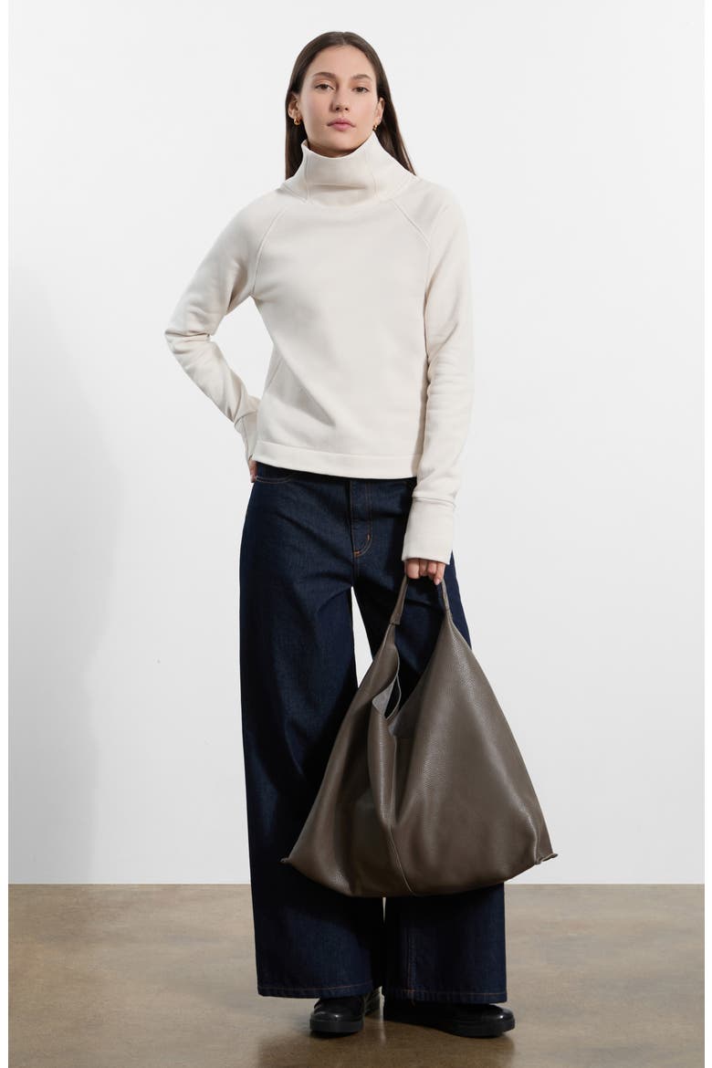 Washington Mock Neck Sweatshirt, Alternate, color, CREAM