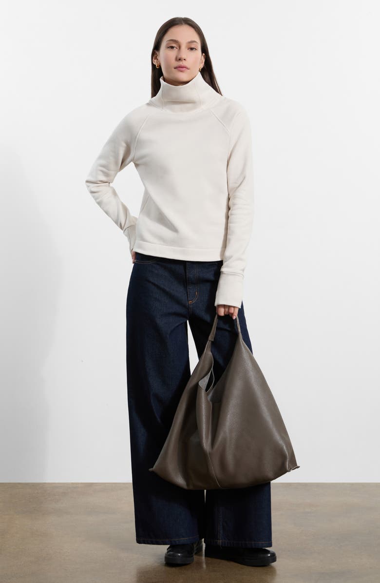 Marcella Washington Mock Neck Sweatshirt, Alternate, color, Cream