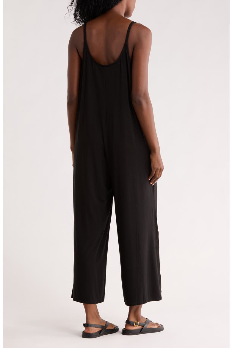 Square Neck Crop Wide Leg Jumpsuit, Alternate, color, BLACK