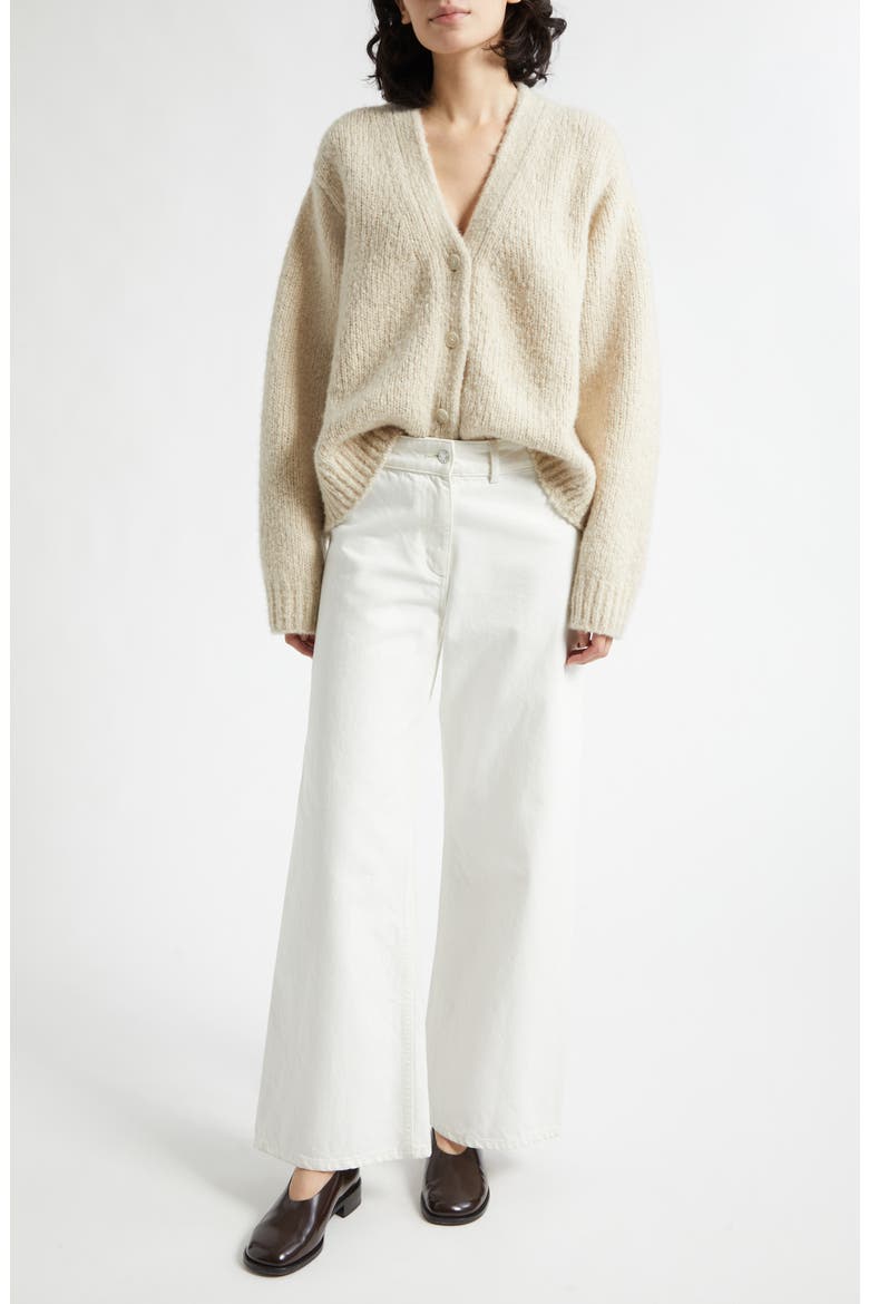 Lorana Merino Wool & Cashmere Cardigan, Alternate, color, BEIGE MELANGE