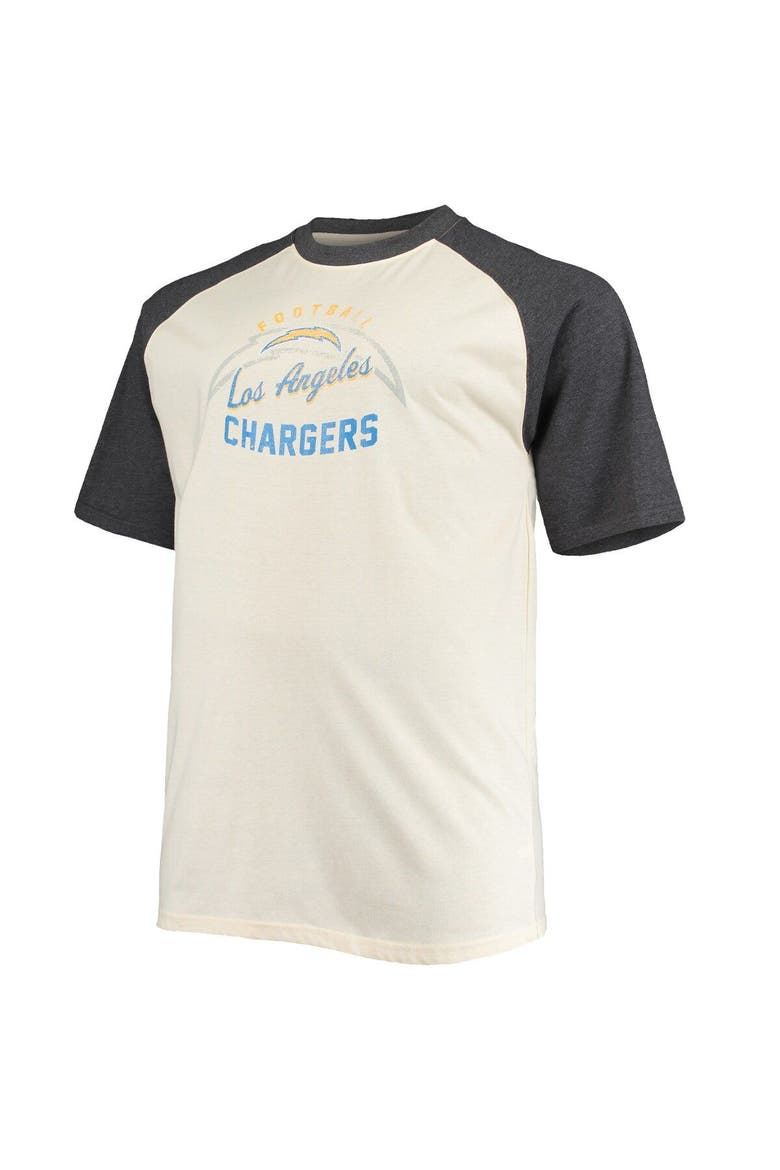 Men's Justin Herbert Oatmeal Los Angeles Chargers Big & Tall Player Name & Number Raglan T-Shirt, Alternate, color, Oatmeal
