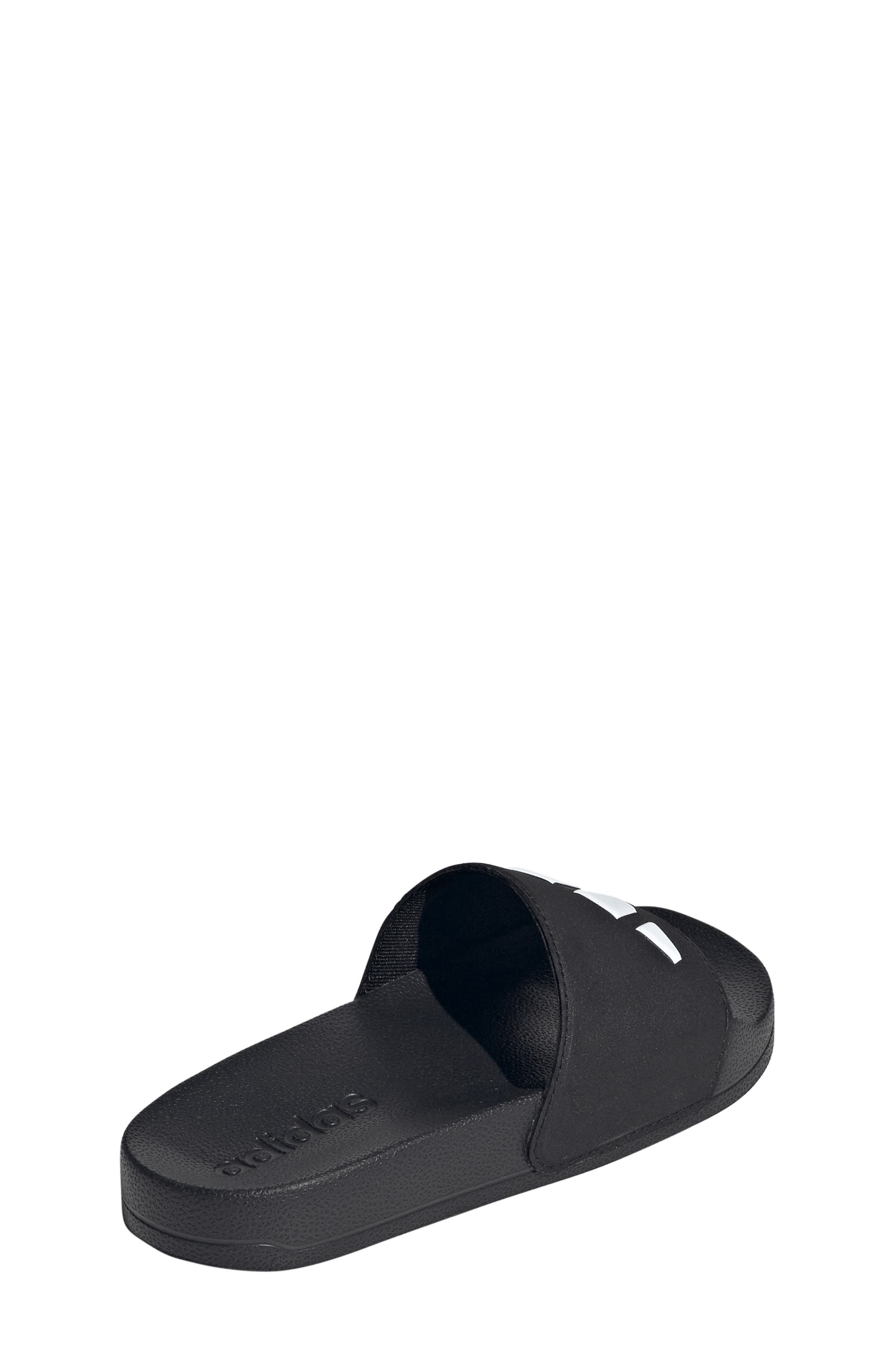 Kids' Adilette Slide Sandal, Alternate, color, CORE BLACK/ FOOTWEAR WHITE