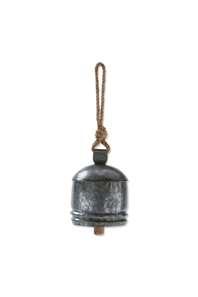 Classic Artisan Silver Bell Decorative Holiday Decor, Main, color, Gray