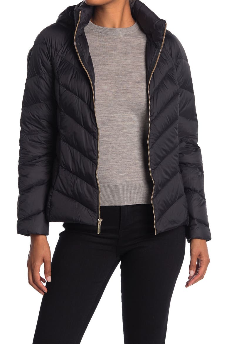 Short Packable Puffer Jacket, Alternate, color, BLACK