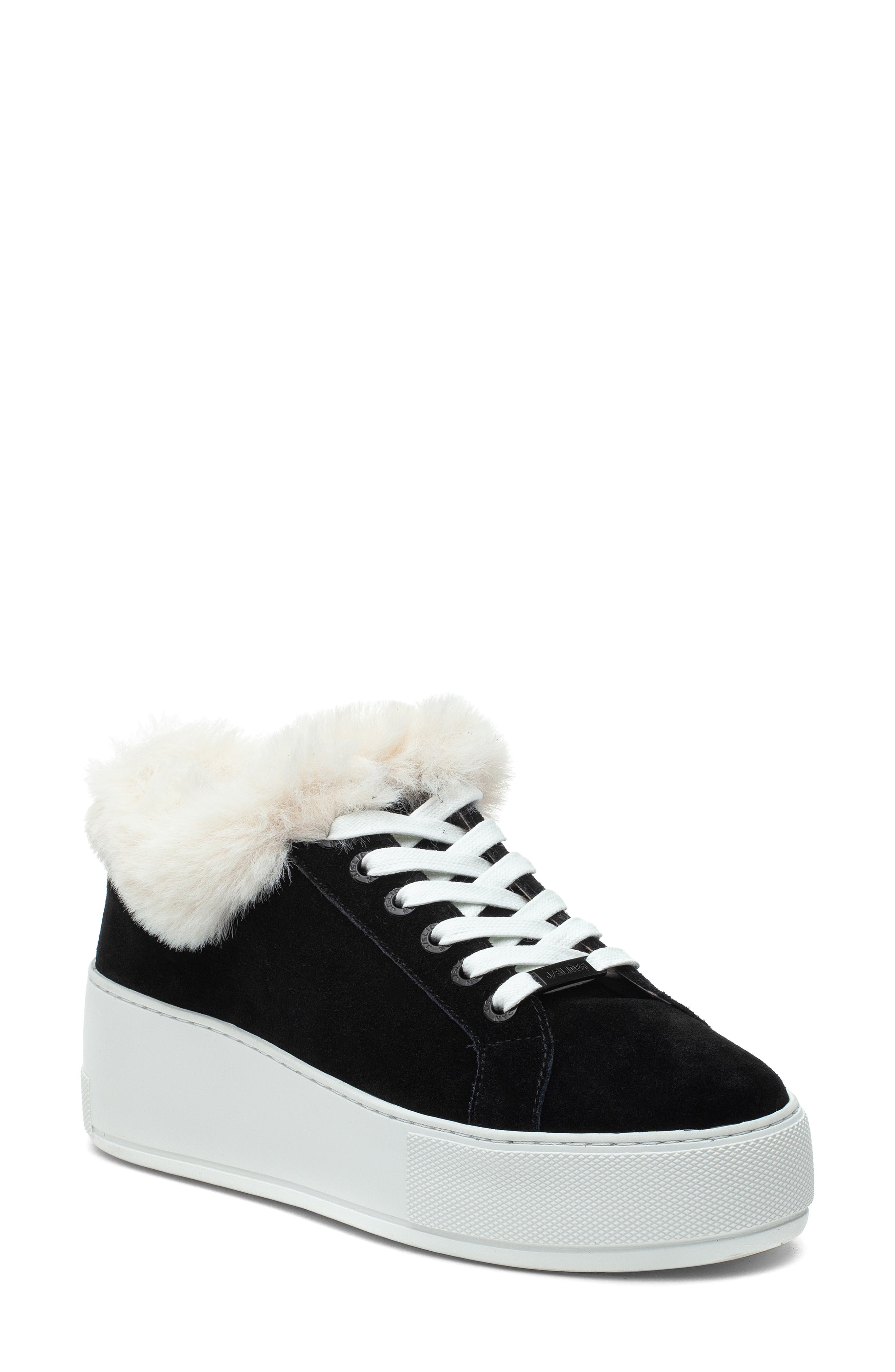 JSlides Mellia Faux Fur Sneaker, Main, color, 