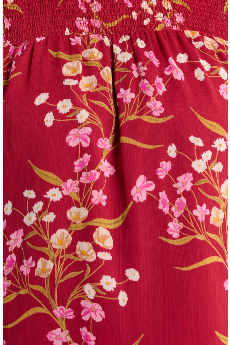 Ginnie Floral Balloon Sleeve Top, Alternate, color, BURG-MULTI
