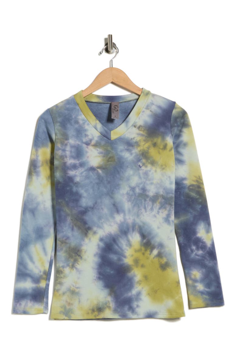Tie Dye V-Neck Sweater, Alternate, color, BLUE SPLASH