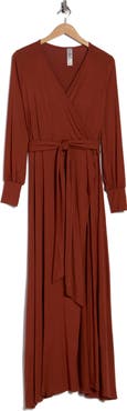 GO COUTURE Long Sleeve Empire Waist Maxi Dress