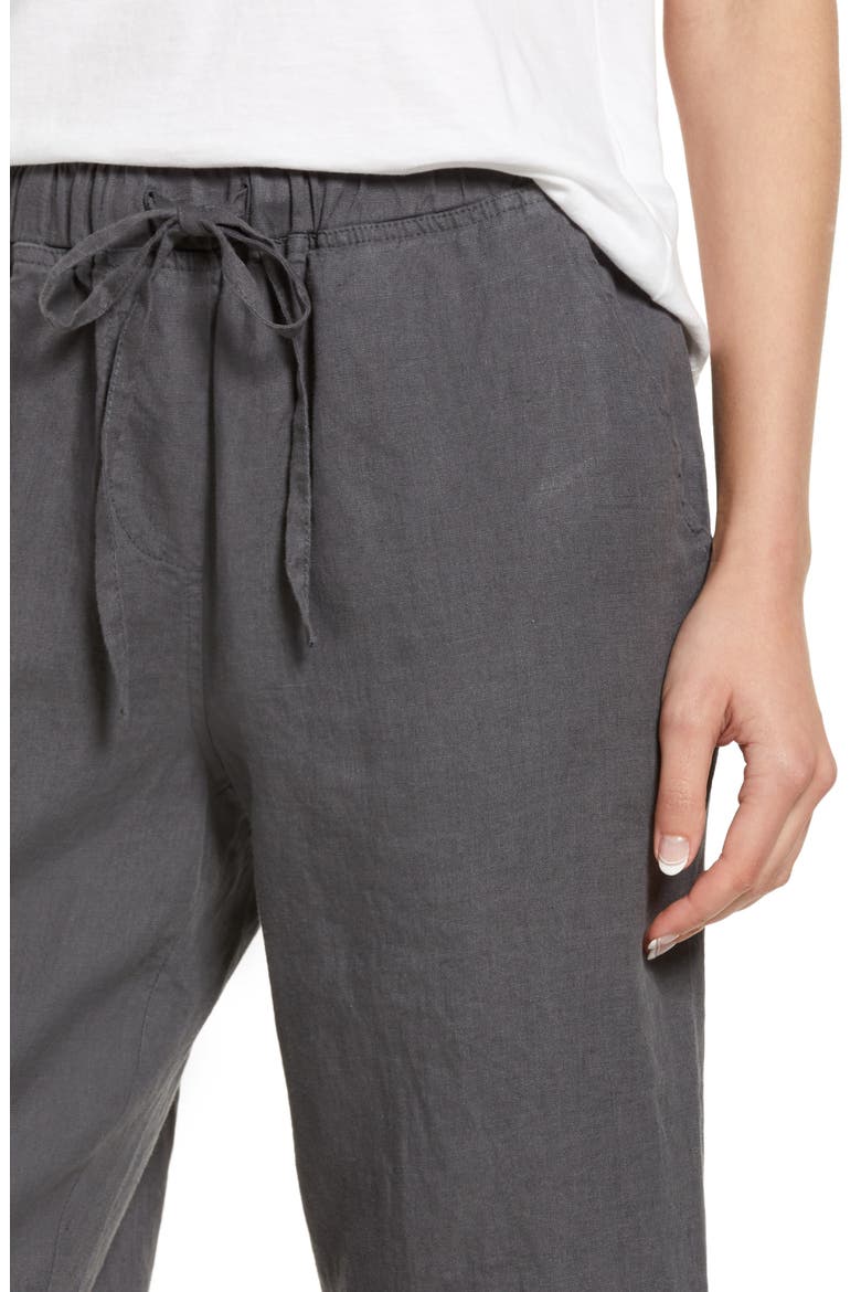 Linen Lounge Pants, Alternate, color, COAL