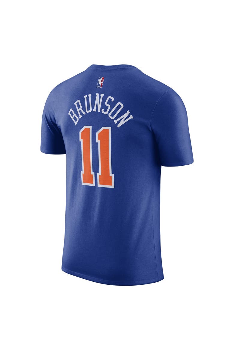 Unisex Nike Jalen Brunson Blue New York Knicks Name & Number T-Shirt - Icon Edition, Alternate, color, Blue