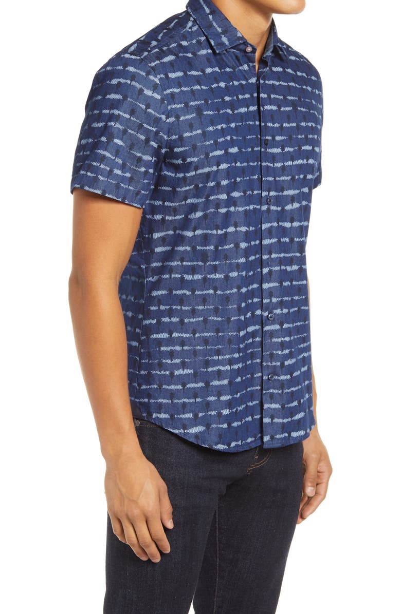 BOSS Rash Regular Fit Short Sleeve Button-Up Shirt, Alternate, color,