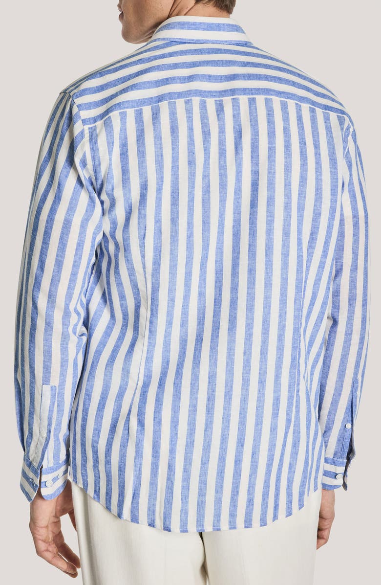 Jack Victor Jacques Linen & Cotton Button-Up Shirt, Alternate, color, Blue / White