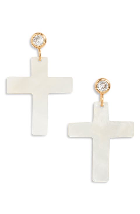 Roma Cross Drop Earrings