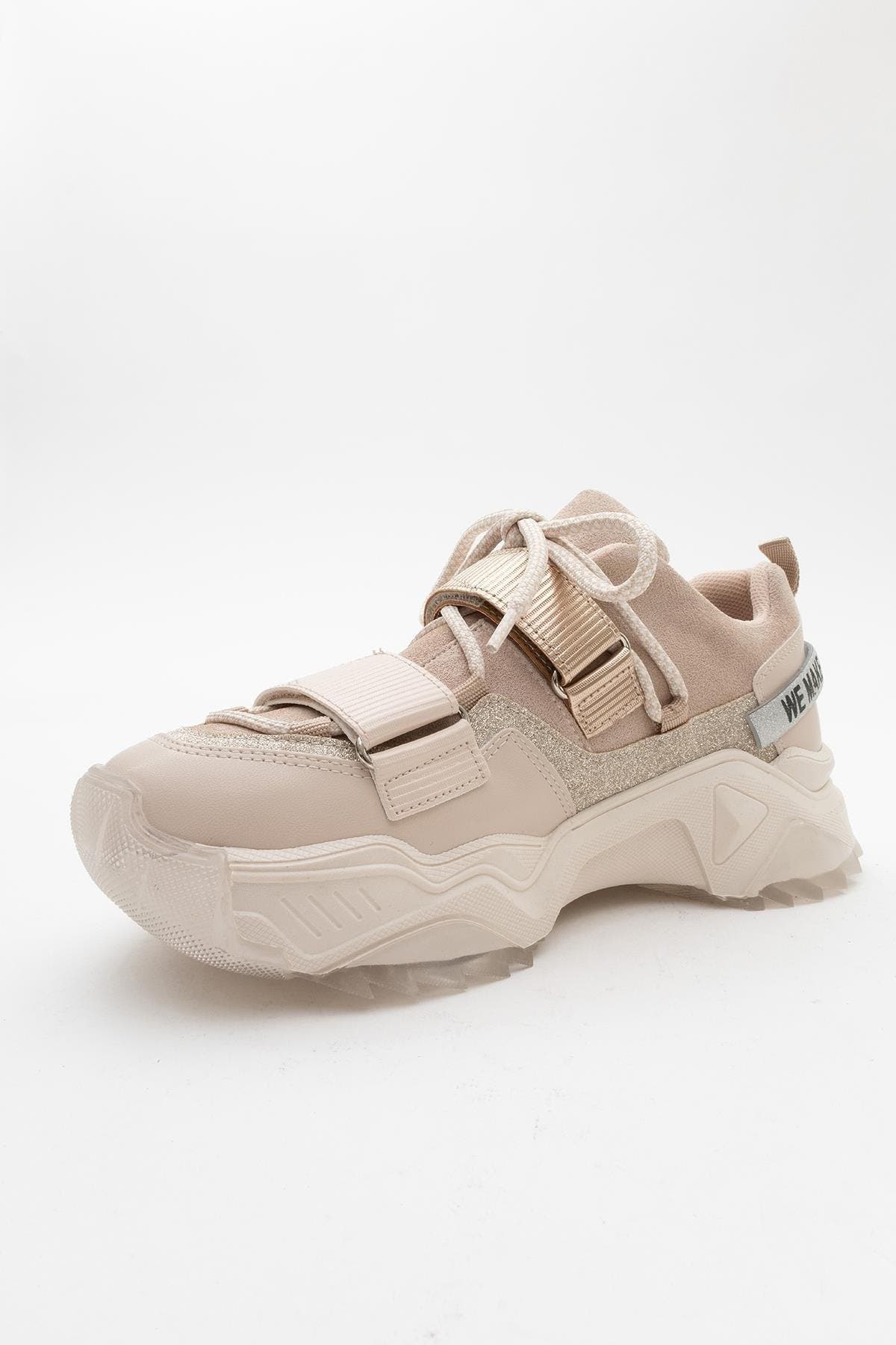 Lulen Velcro Sport Sneakers, Alternate, color, Beige Faux Leather