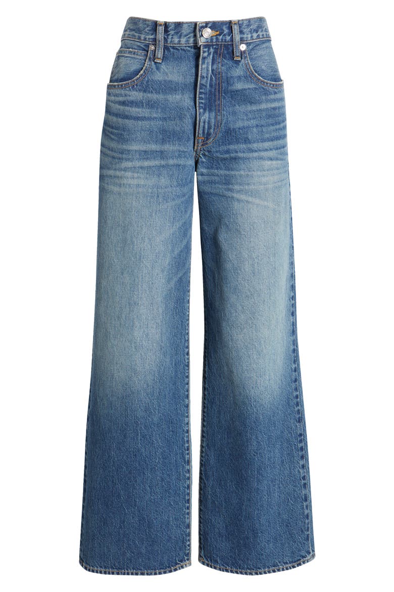Selena High Waist Organic Cotton Wide Leg Jeans, Alternate, color, SIX RIVERS