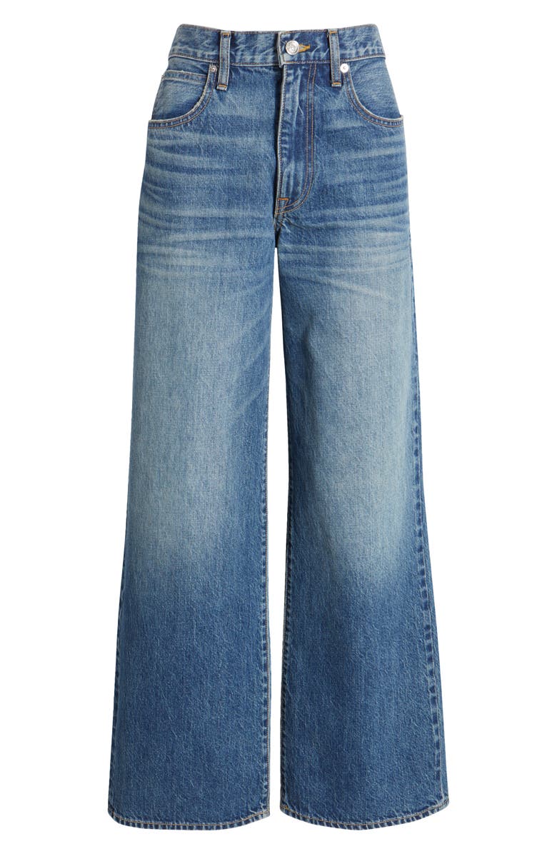 SLVRLAKE Selena High Waist Organic Cotton Wide Leg Jeans, Alternate, color, Six Rivers