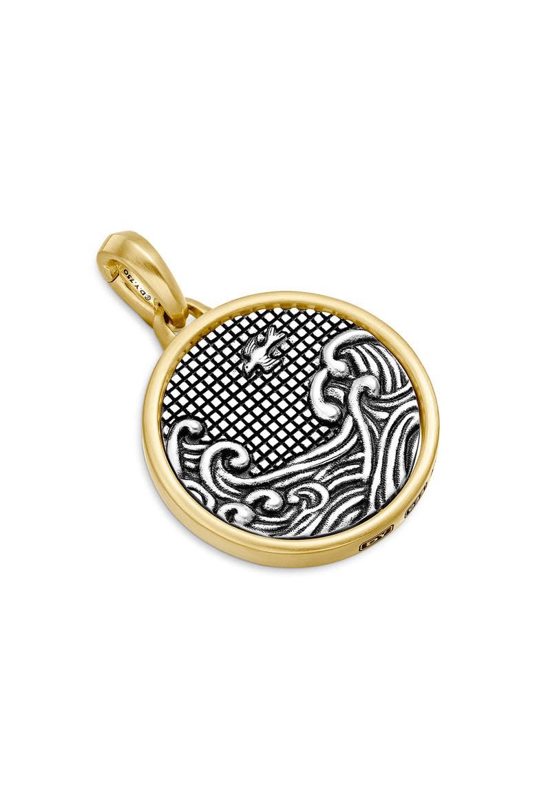 Water & Fire Duality Amulet in Sterling Silver with 18K Yellow Gold, Alternate, color, STERLING SILVER WITH 18K GOLD