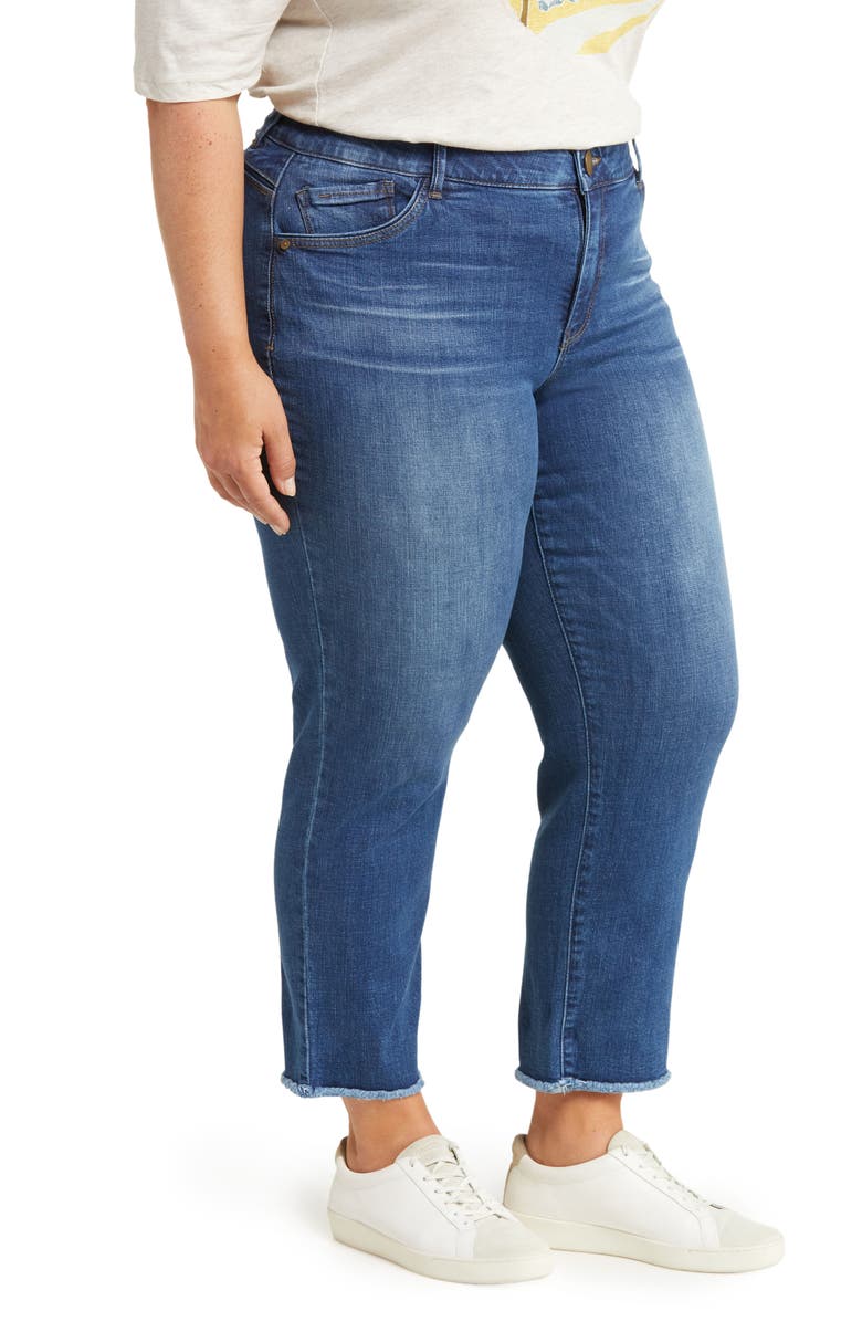 Wit & Wisdom 'Ab'Solution Fray Hem Stretch Crop Slim Straight Leg Jeans, Alternate, color, 