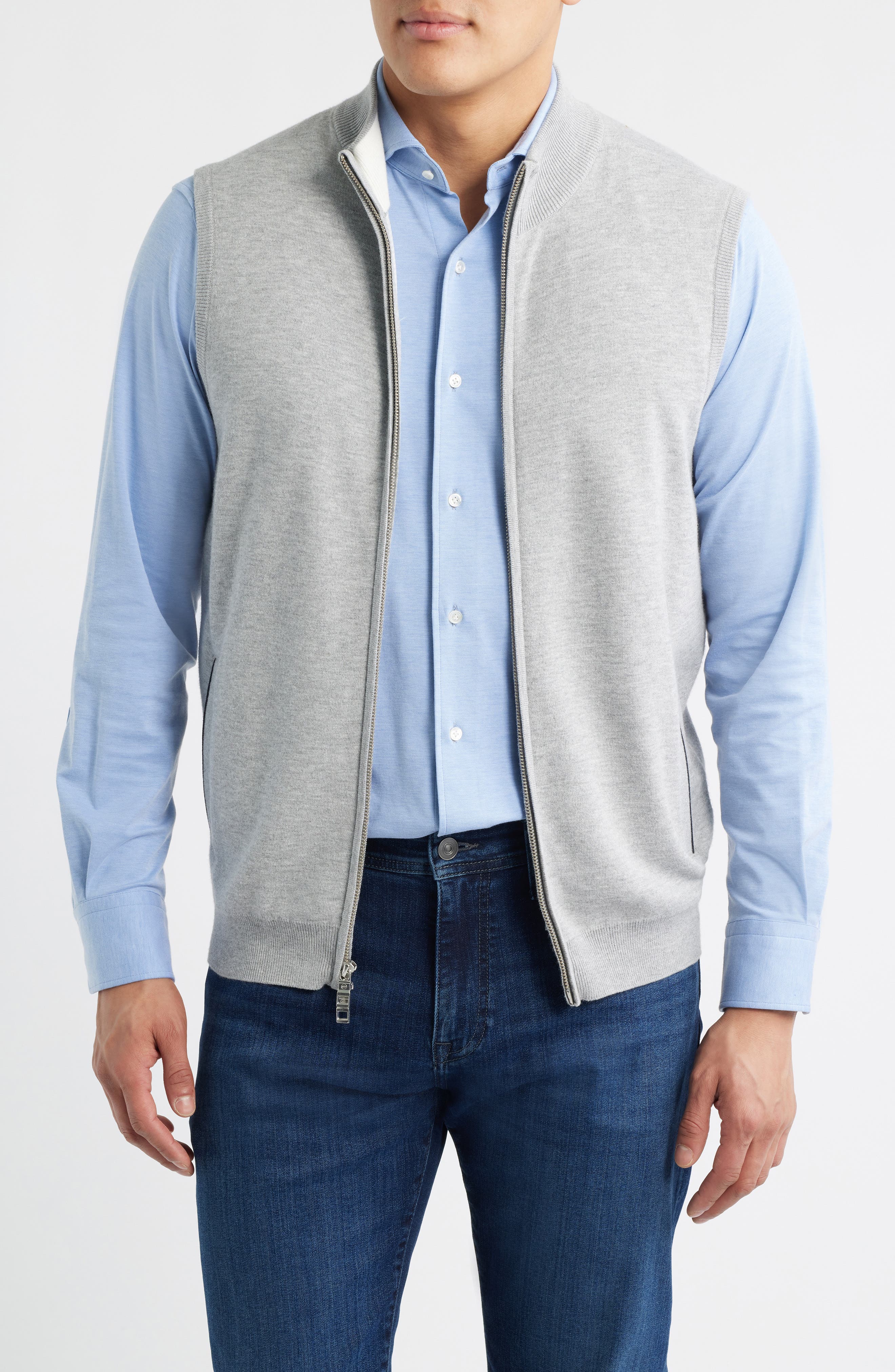 Coolspun Performance Full Zip Sweater Vest (Men) | Nordstrom