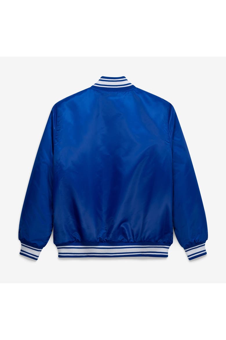 Men's Starter Blue New York Knicks Final Buzzer Satin Varsity Full-Snap Jacket, Alternate, color, Blue