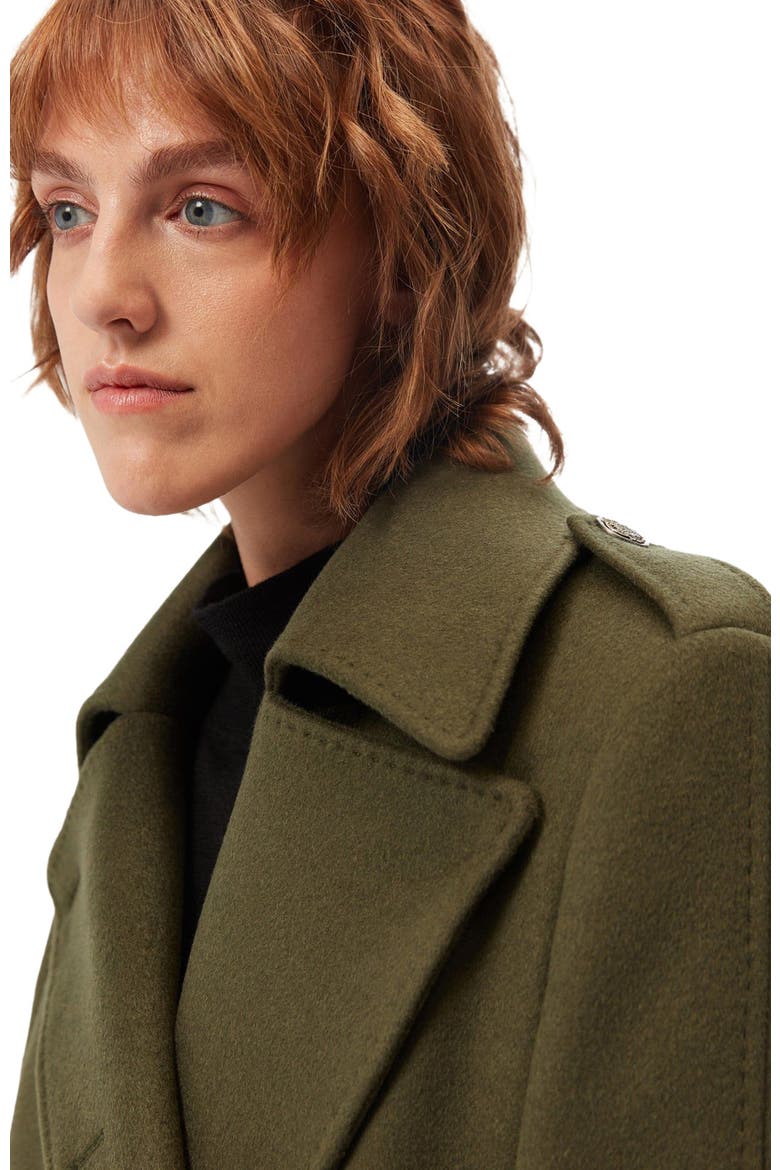 Double-Breasted Cashmere Coat, Alternate, color, avocado