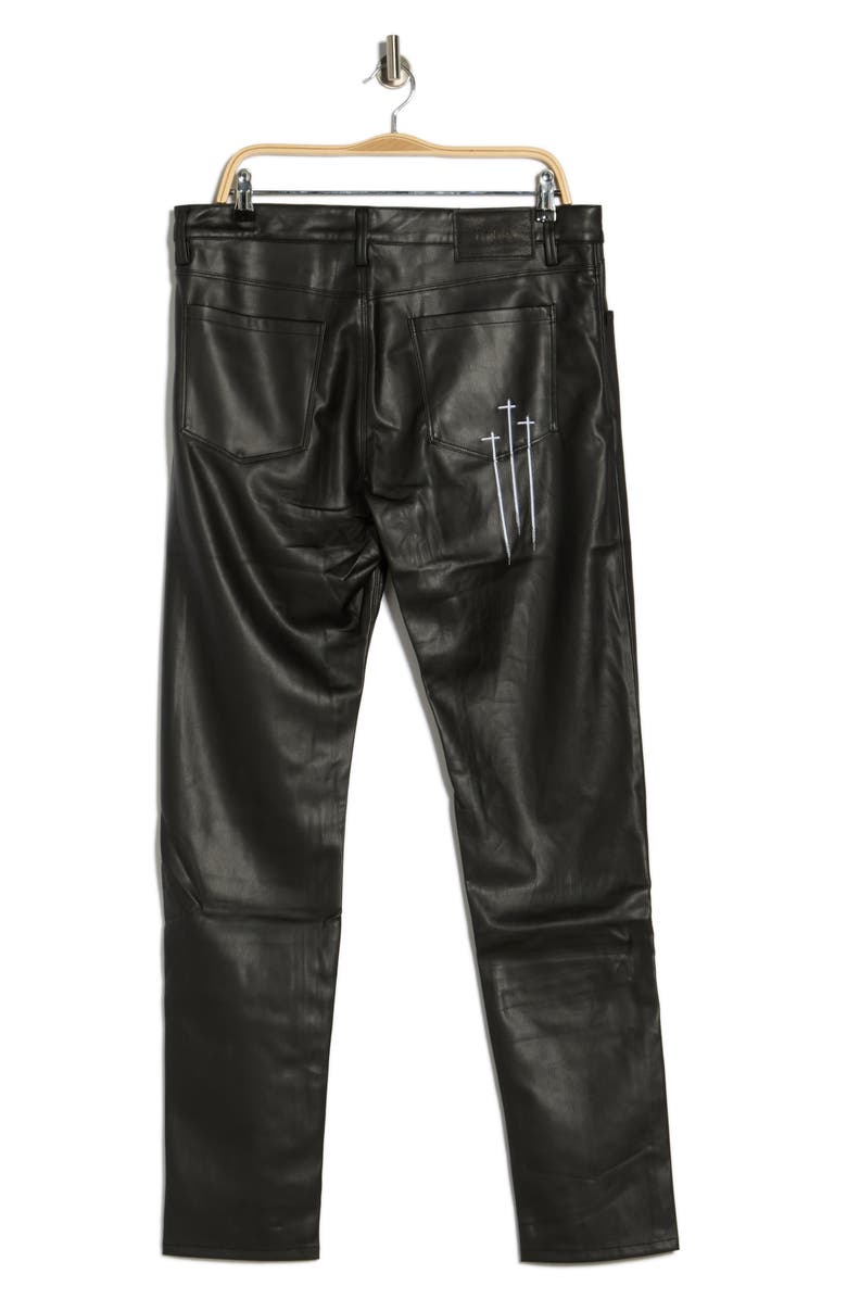 RtA Bryant Faux Leather Skinny Pants, Alternate, color, Latin Triple Cross