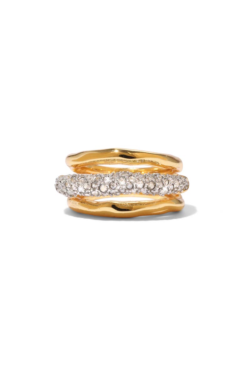 Solanales Crystal Orbiting Ring, Main, color, GOLD/ CRYSTALS