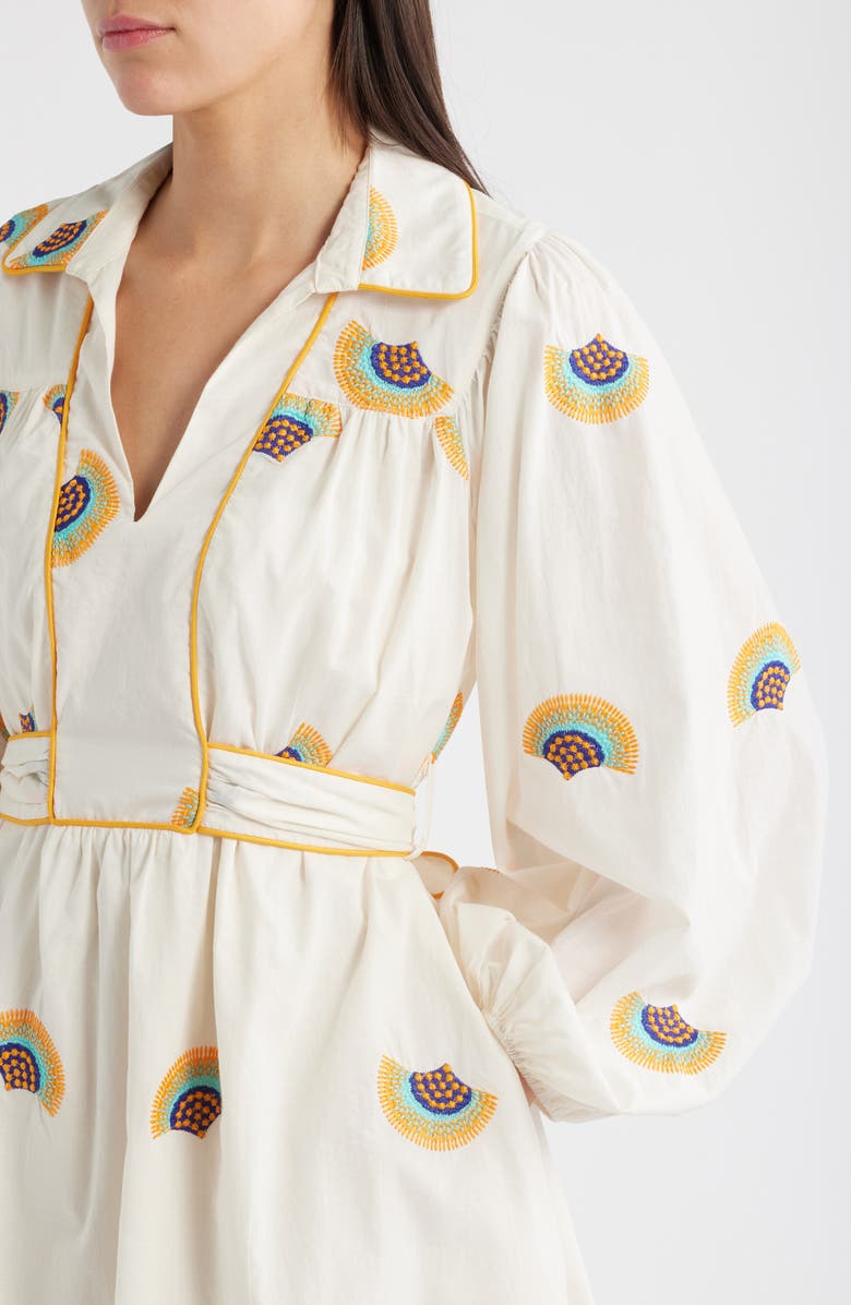 CIEBON Halliday Embroidered Long Sleeve Dress, Alternate, color, Ivory