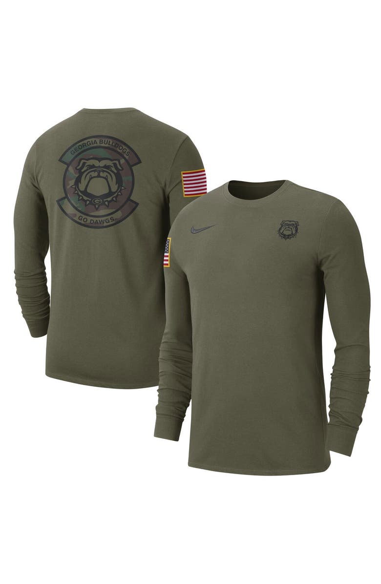 Nike Men's Nike  Olive Georgia Bulldogs Military Pack Long Sleeve T-Shirt, Main, color, 