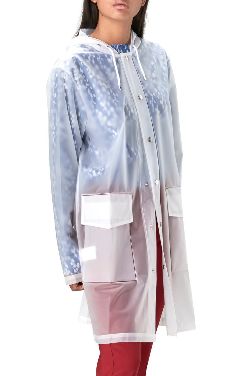  RAINS Waterproof Hooded Raincoat, Main, color, 