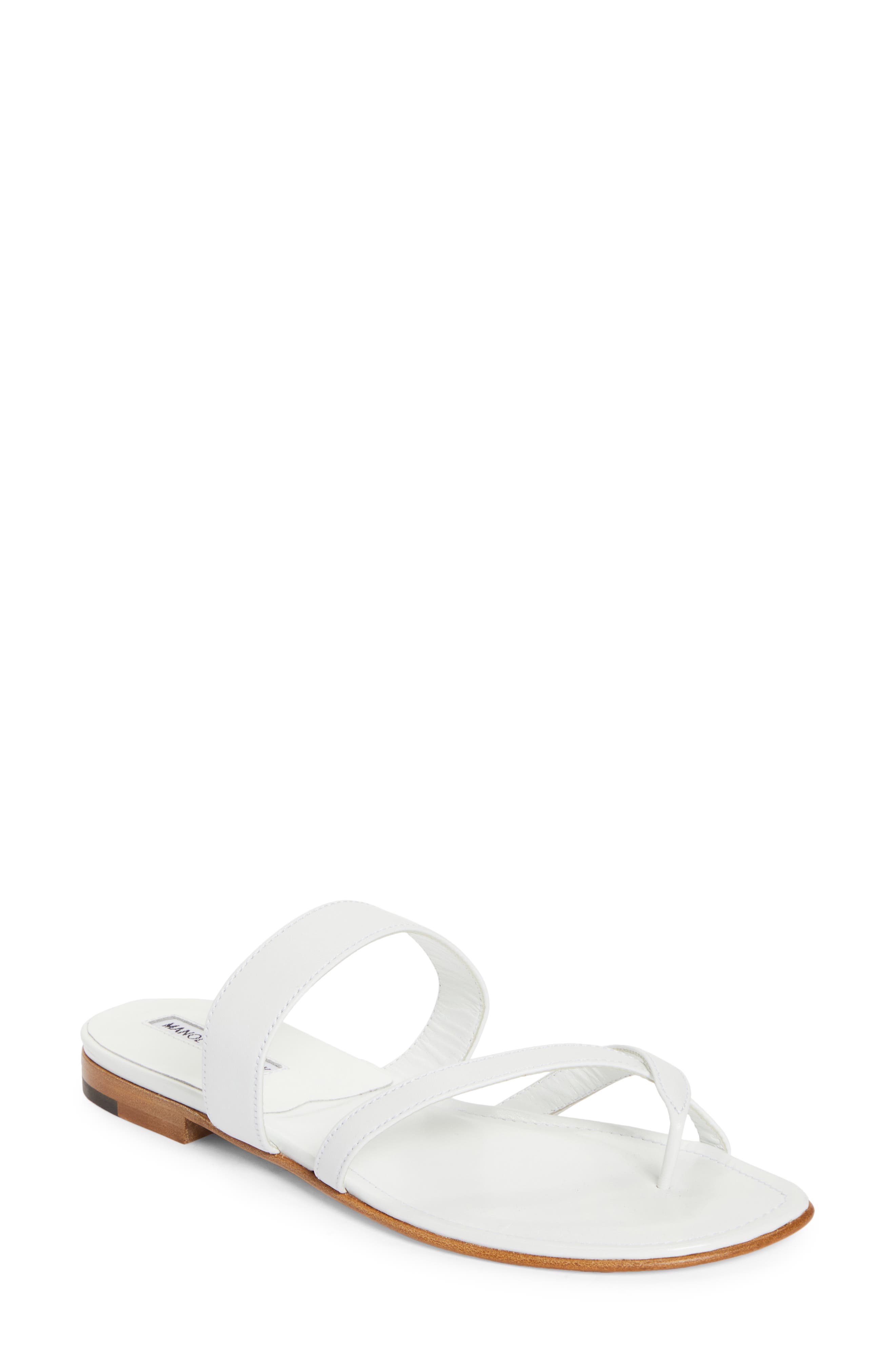 Manolo Blahnik Susa Sandal, Main, color, White