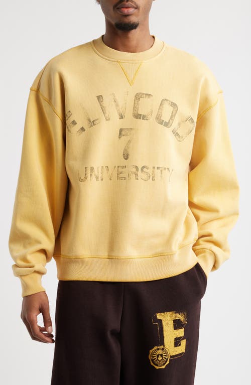 Elwood University Crewneck Graphic Sweatshirt In Banana