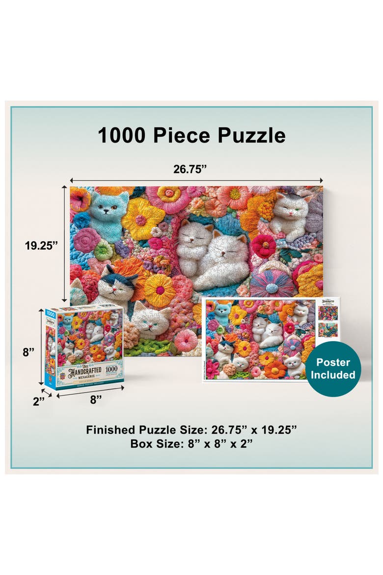 Cozy Cat Bouquet 1000 Piece Puzzle, Alternate, color, Multicolor