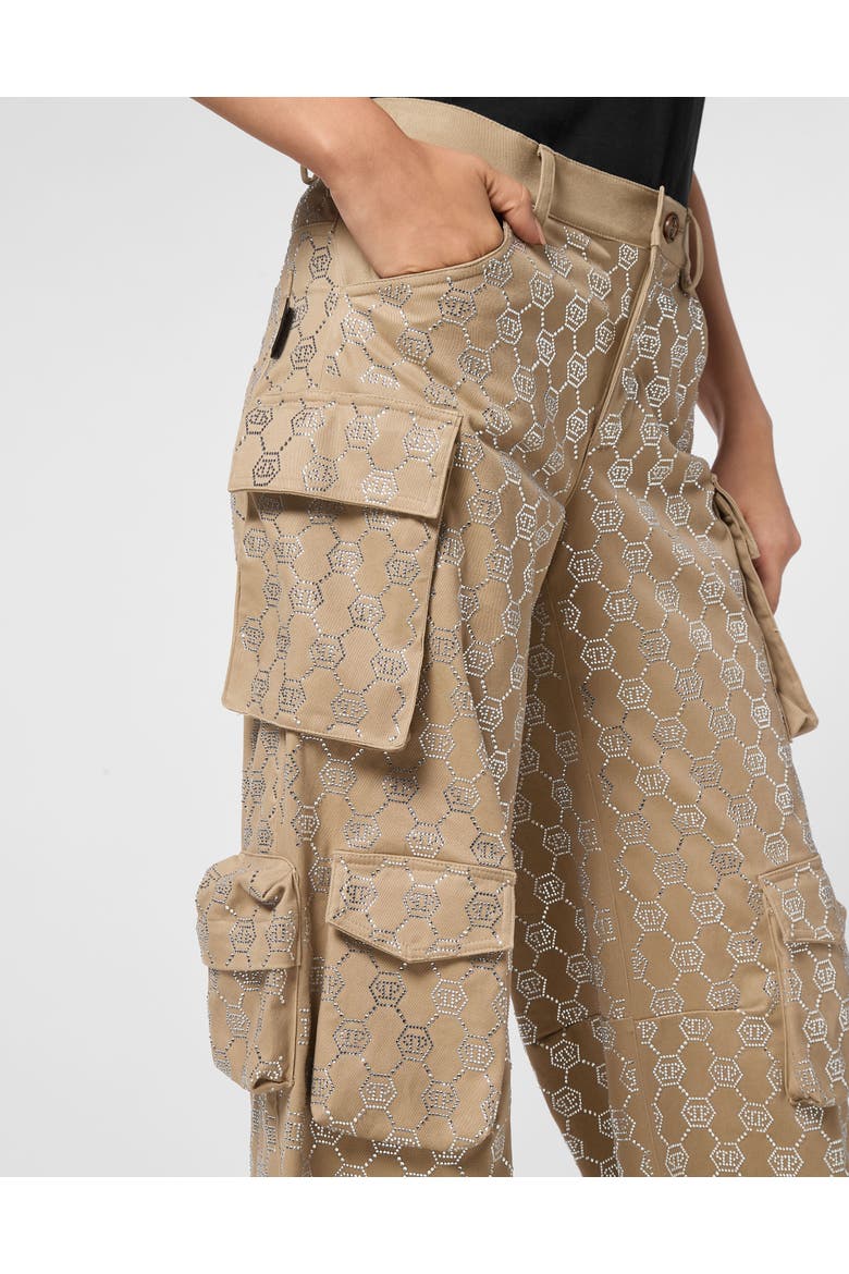 Long Trousers Cargo Fit Monogram Women, Alternate, color, beige